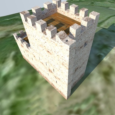 Vista general del torreón del castillo de Tudela en cuyo entresuelo se ubicó, posiblemente, un aljibe.
