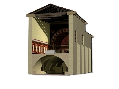 Disposición de las bóvedas inferior (cripta), y superior (santuario). Cámara Santa de Oviedo.