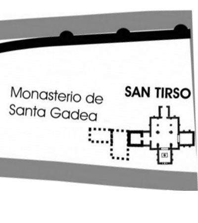Ubicación y disposición aproximadas de Santa Gadea.