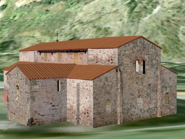 Vista exterior de Santo Adriano de Tuñón desde el sureste.
