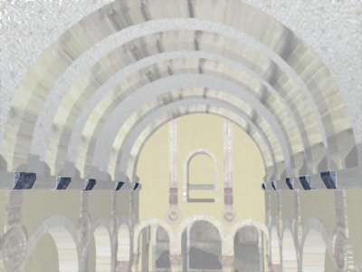 Ménsulas en función de apoyo de arcos transversales de articulación de la bóveda. Santa María de Naranco.