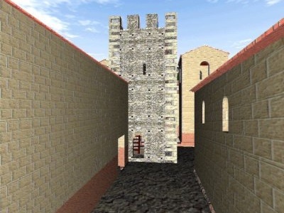 Torre defensiva levantada por Alfonso III en el costado S de San Salvador de Oviedo (ante 875 d. C.)