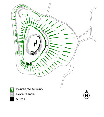 Castillo de Tudela según A. González Gutiérrez (2007). Planta general. Plano de Francisco J. Borge Cordovilla (2014).